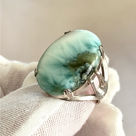 ❤️⭐️❤️ Natural Larimar gemstone 💎 ring - Picture 7 of 7